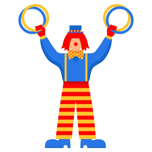 Carnival Circus Theme Ring Juggler Clown Transparent Sticker